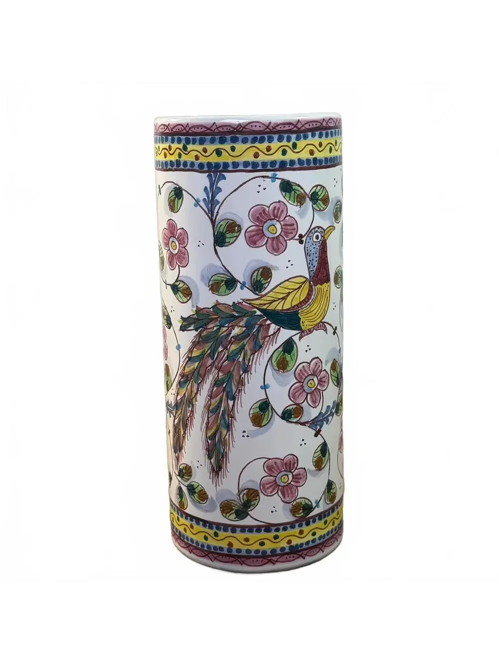 Hand Painted Phoenix Bird Vase Estrela de Conimbriga Portugal Sec XVII 10.5